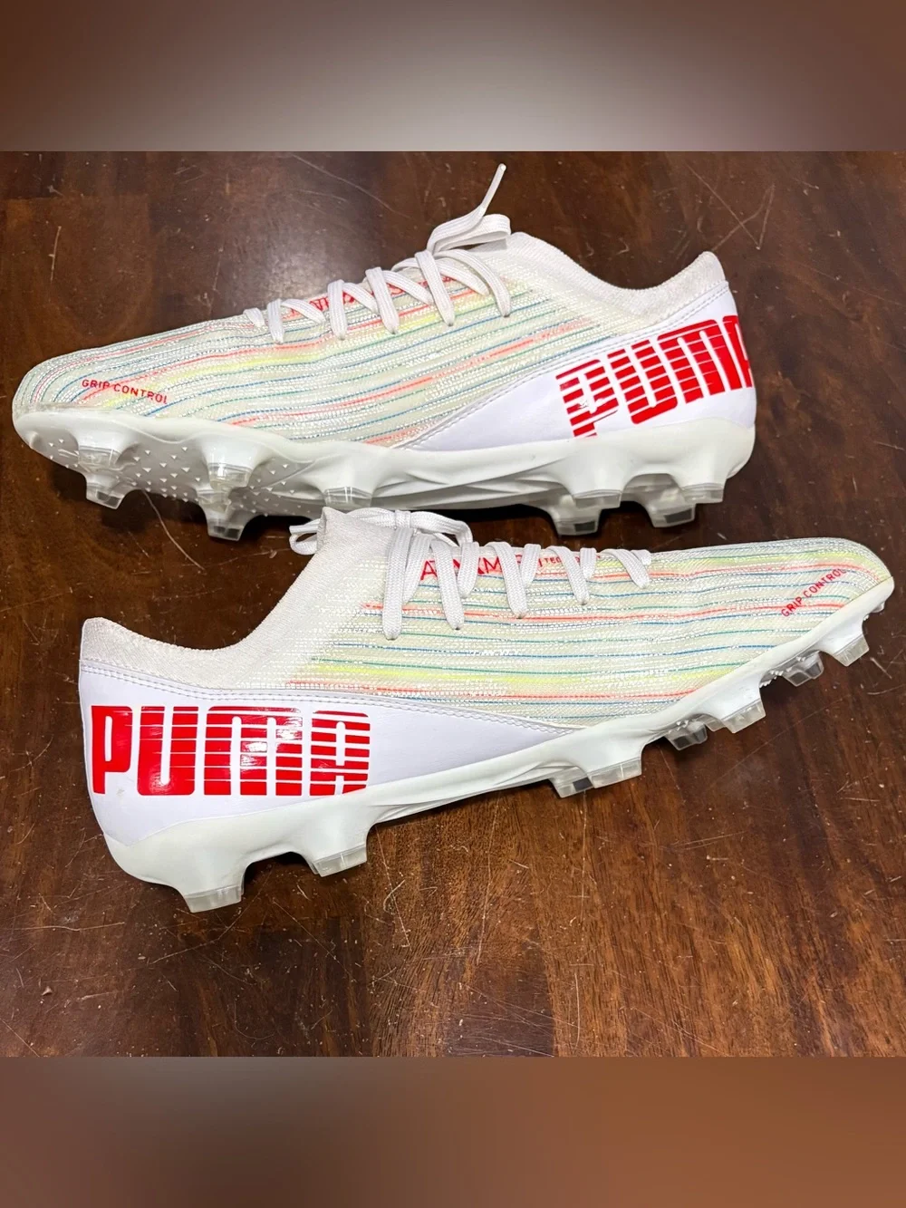 Puma Ultra 1.2 FG/AG 'White Red Blast' Men’s Size 12